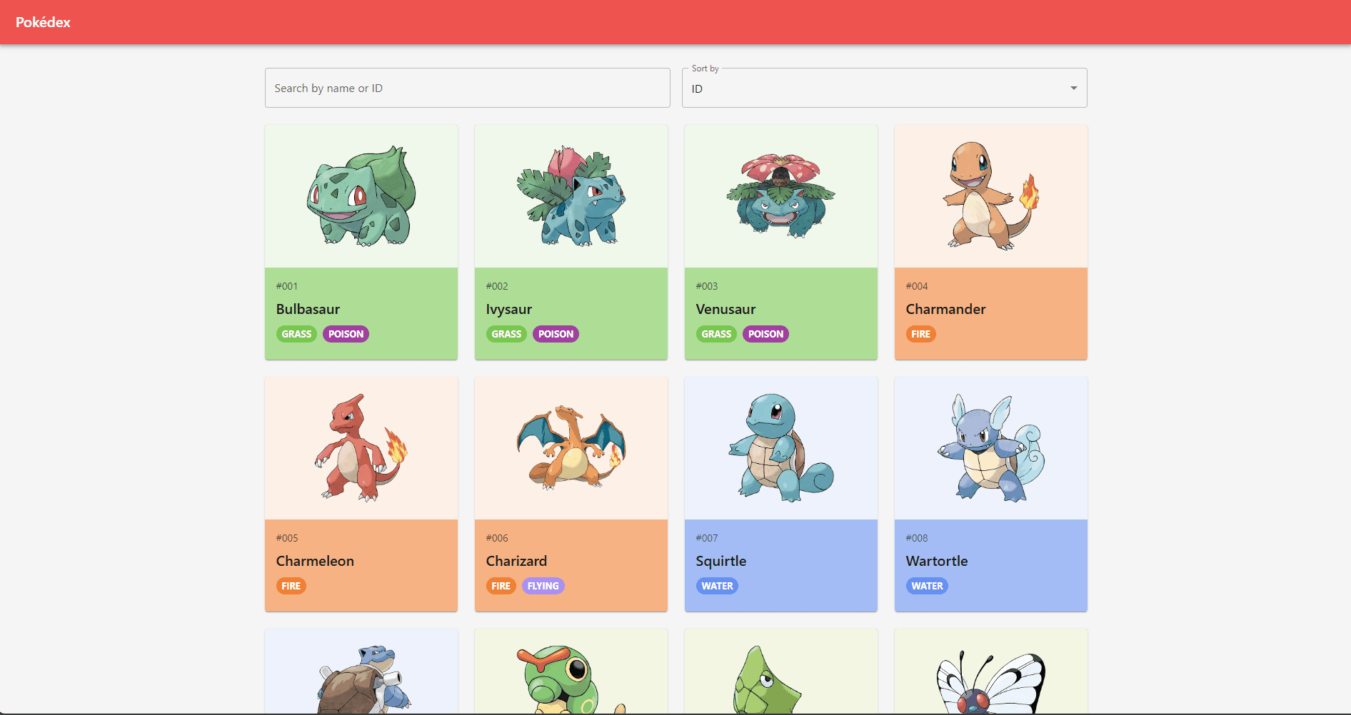 Pokedex Website screenshot